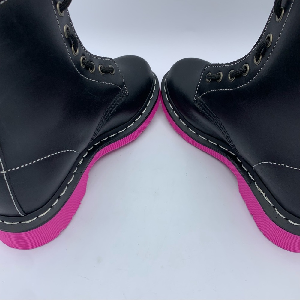 New Dr. Martens Womens 6 Style 1460 Jungle Pink Sole Zipper Front Wanama Boot - Picture 6 of 9